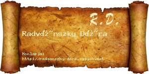 Radvánszky Dóra névjegykártya