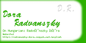 dora radvanszky business card